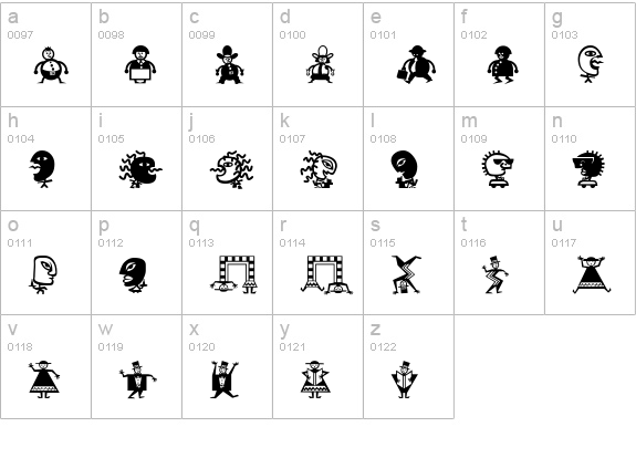 Mini Pics L'il Folks Regular lowercase a-z preview