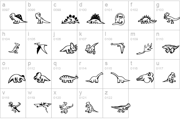 Mini Pics Lil Dinos lowercase a-z preview