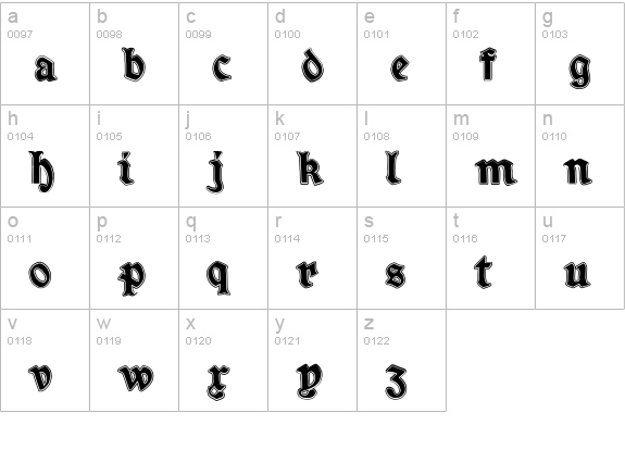 Minim Outline ExtraBold lowercase a-z preview