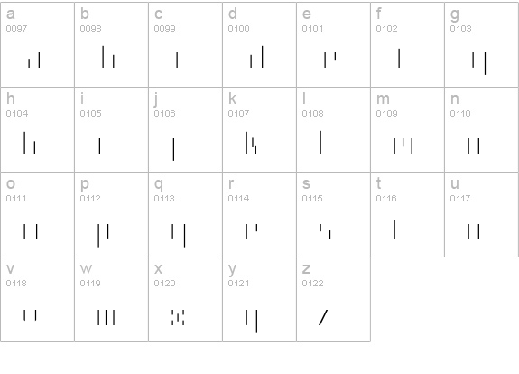 Minimum-BClairVertical lowercase a-z preview