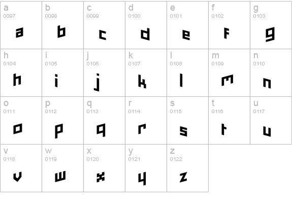 Minimum-BongNoir lowercase a-z preview