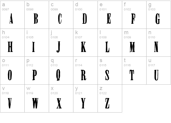 Miserable lowercase a-z preview