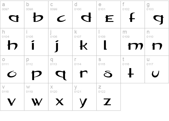 Misfit lowercase a-z preview