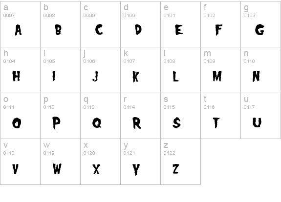 Misfits lowercase a-z preview