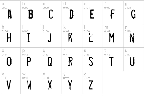 Misproject lowercase a-z preview