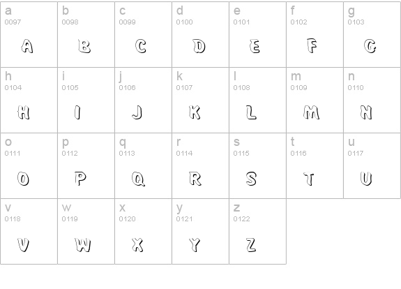 Miss Amanda Shadow lowercase a-z preview