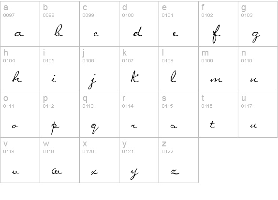 Miss Brooks lowercase a-z preview