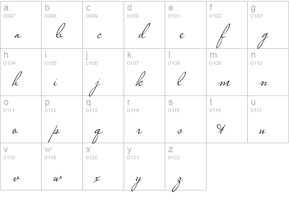 Miss Le Gatees lowercase a-z preview
