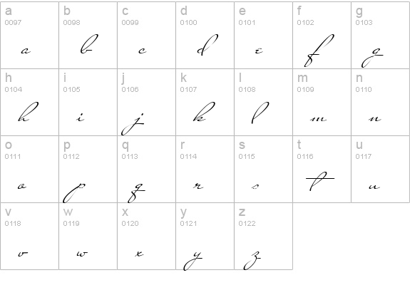 Miss Stanfort lowercase a-z preview