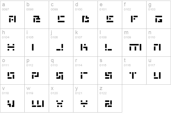 Missile Man lowercase a-z preview