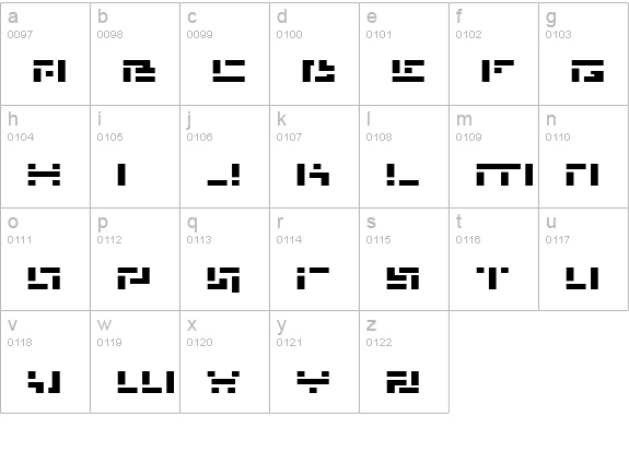 Missile Man Expanded lowercase a-z preview