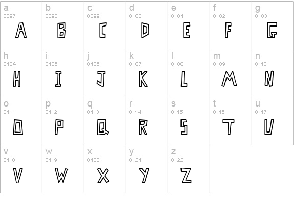 MisterBass hollow lowercase a-z preview