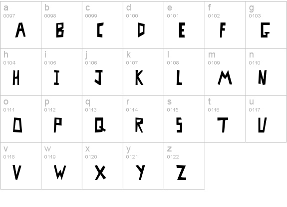 MisterBass Full lowercase a-z preview