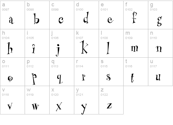 MisterFrisky lowercase a-z preview