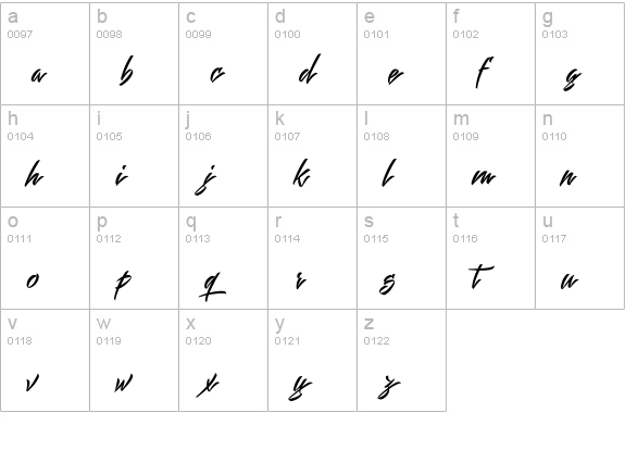 Mistuki 1 PERSONAL USE lowercase a-z preview