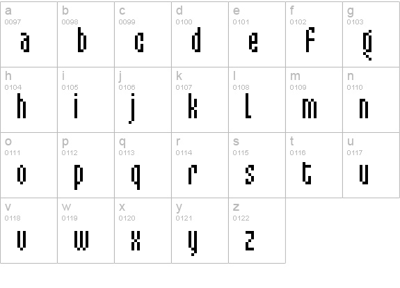 Mixelate lowercase a-z preview