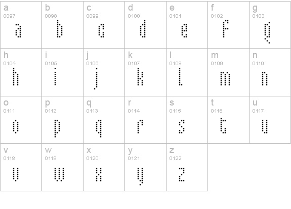 Mixelate II lowercase a-z preview