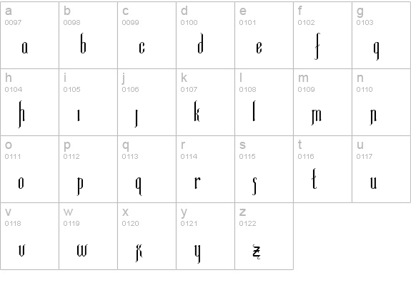 Mixemberge lowercase a-z preview