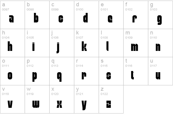 MobleySans-Condensed lowercase a-z preview