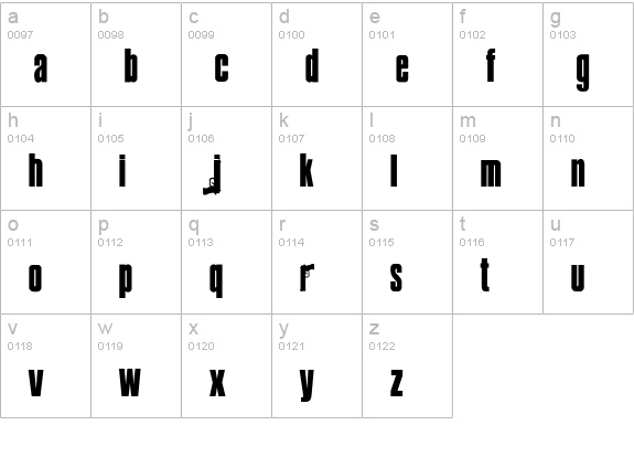 Mobsters lowercase a-z preview