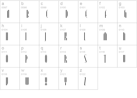 Modern Typography NF lowercase a-z preview