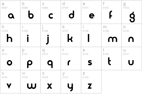 moderna lowercase a-z preview