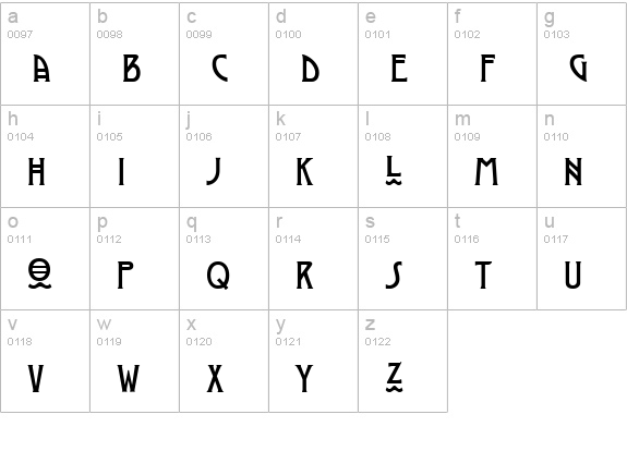 Modernist Three lowercase a-z preview