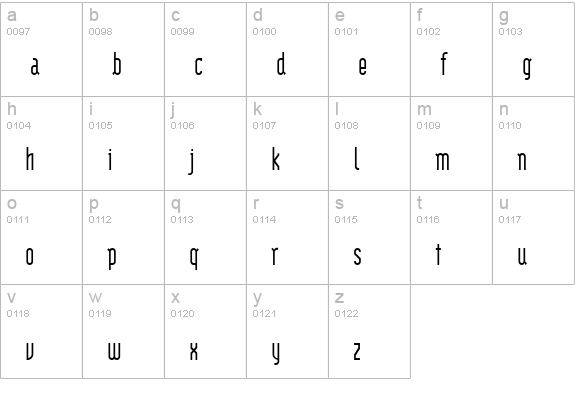 Modula Regular lowercase a-z preview