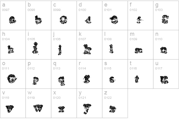 Mohawk lowercase a-z preview