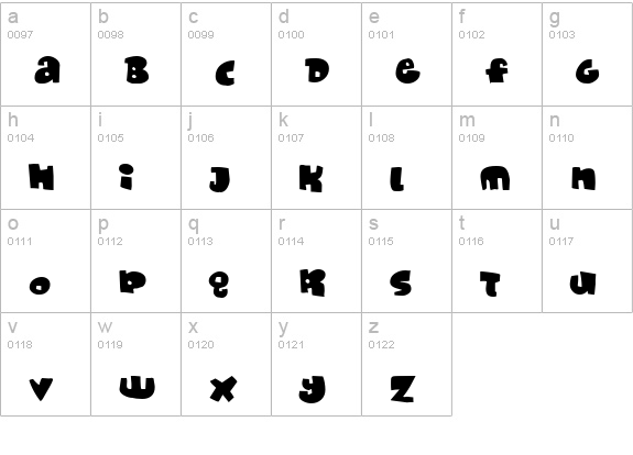 Monafont lowercase a-z preview