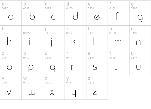 MonaKo lowercase a-z preview
