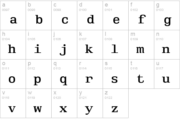 MonantiEF-SemiBold lowercase a-z preview