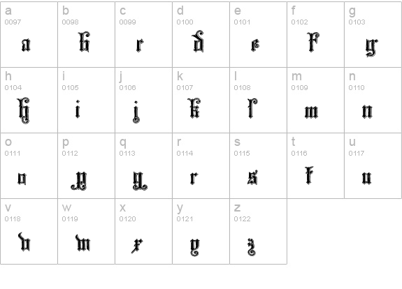 Monarchia lowercase a-z preview