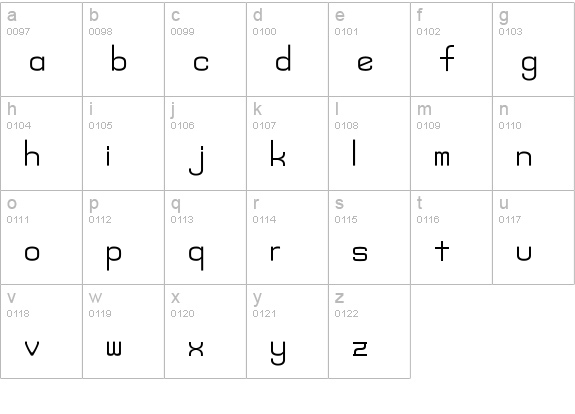 Monday (sRB) lowercase a-z preview
