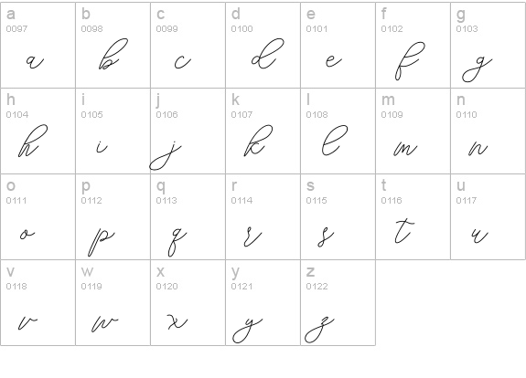 Monday Line lowercase a-z preview