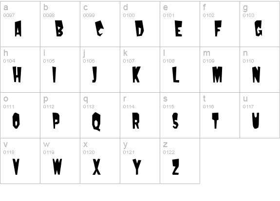 MondoCondensed lowercase a-z preview