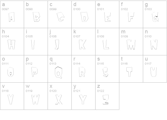 MondoOutline lowercase a-z preview