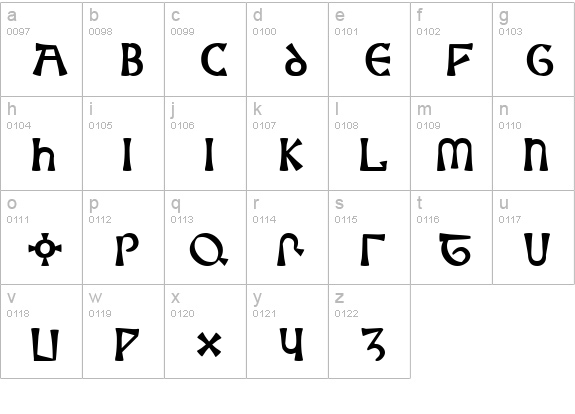 Moneta lowercase a-z preview