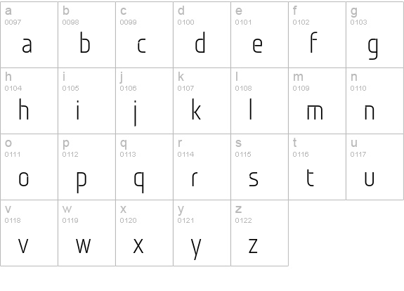 Monitorica lowercase a-z preview