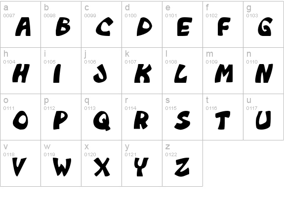 Monkeyboy lowercase a-z preview