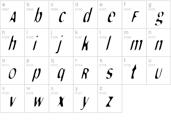 MonkeyCaughtStealing-ElongOblique lowercase a-z preview