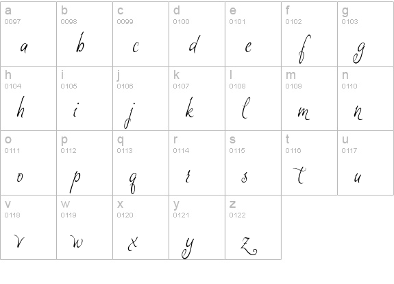 Monkuta lowercase a-z preview