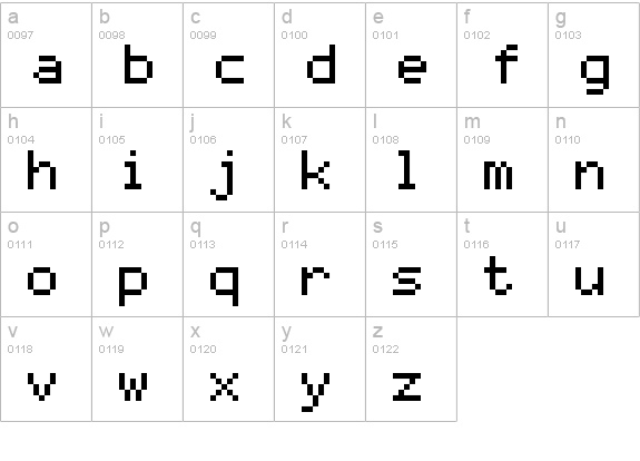 mono 07_55 lowercase a-z preview