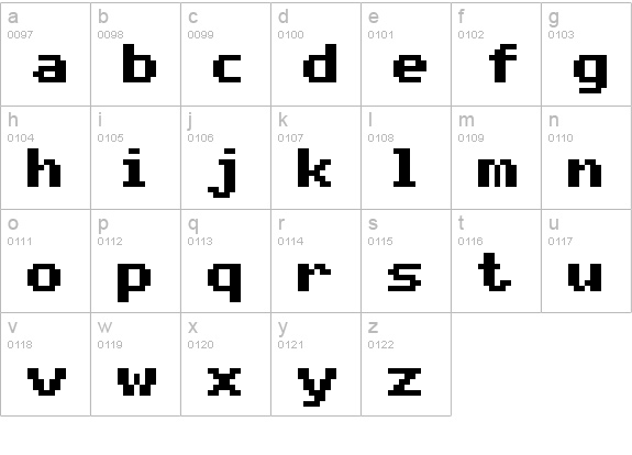 mono 07_66 lowercase a-z preview