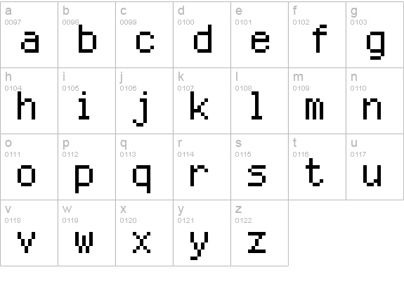 mono 08_56 lowercase a-z preview