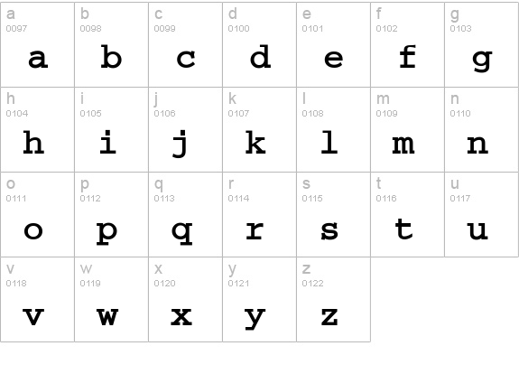 Mono-Bold-Bold lowercase a-z preview
