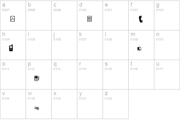 MonoDing lowercase a-z preview