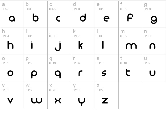 Monoglyceride Bold lowercase a-z preview