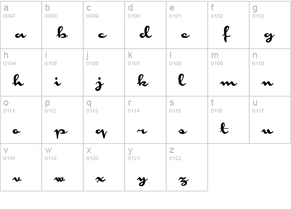 Monoment lowercase a-z preview