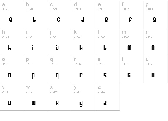 Monophonic Bold lowercase a-z preview